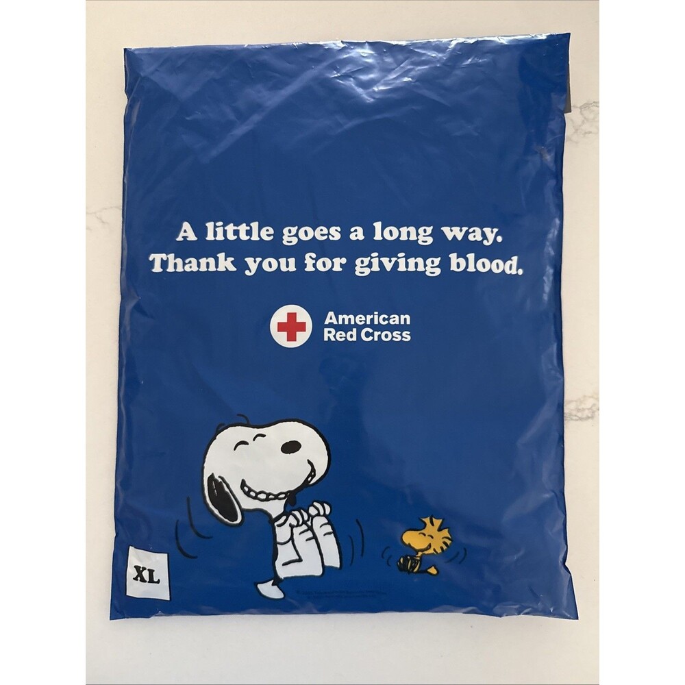 American Red Cross MYSTERY TEE SHIRT XL 2025 Peanuts Snoopy Woodstock SEALED